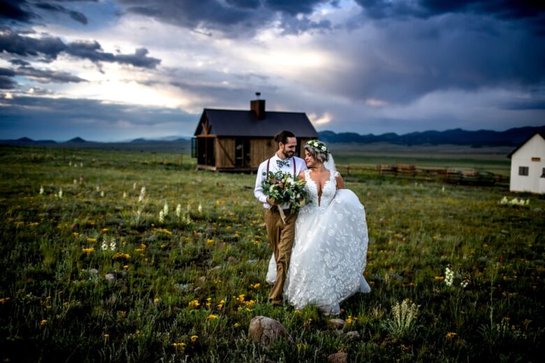 Colorado bride and groom at three peaks ranch